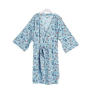 Vera Bradley | Light Blue Really Regatta Print Robe